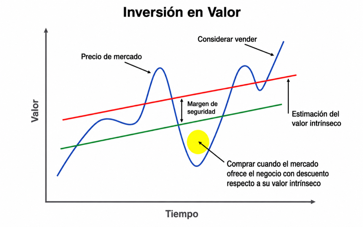 Inversión en valor: precio de mercado vs valor intrínseco y margen de seguridad